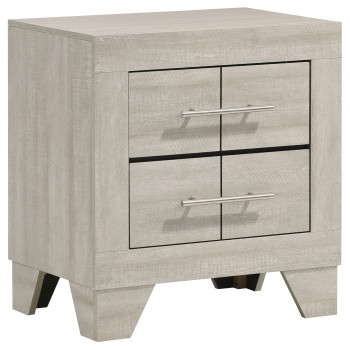 225062 Trenton 2-drawer Nightstand Bedside Table Rustic Cream