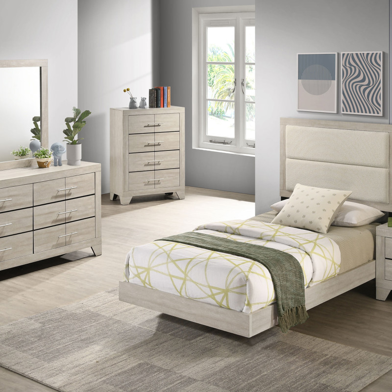 225061T-S4 Trenton 4-piece Twin Bedroom Set Rustic Cream