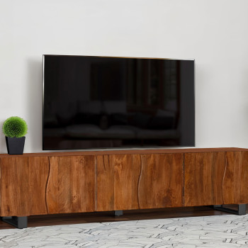 701790 Trask 86-inch Wood TV Stand Media Console Mango Brown