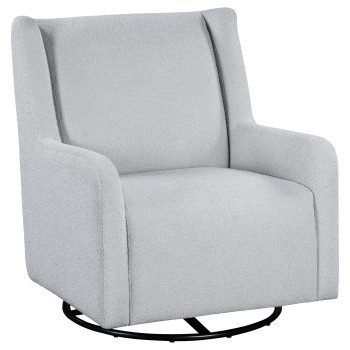 902454 Serra Boucle Upholstered Swivel Glider Dove Grey