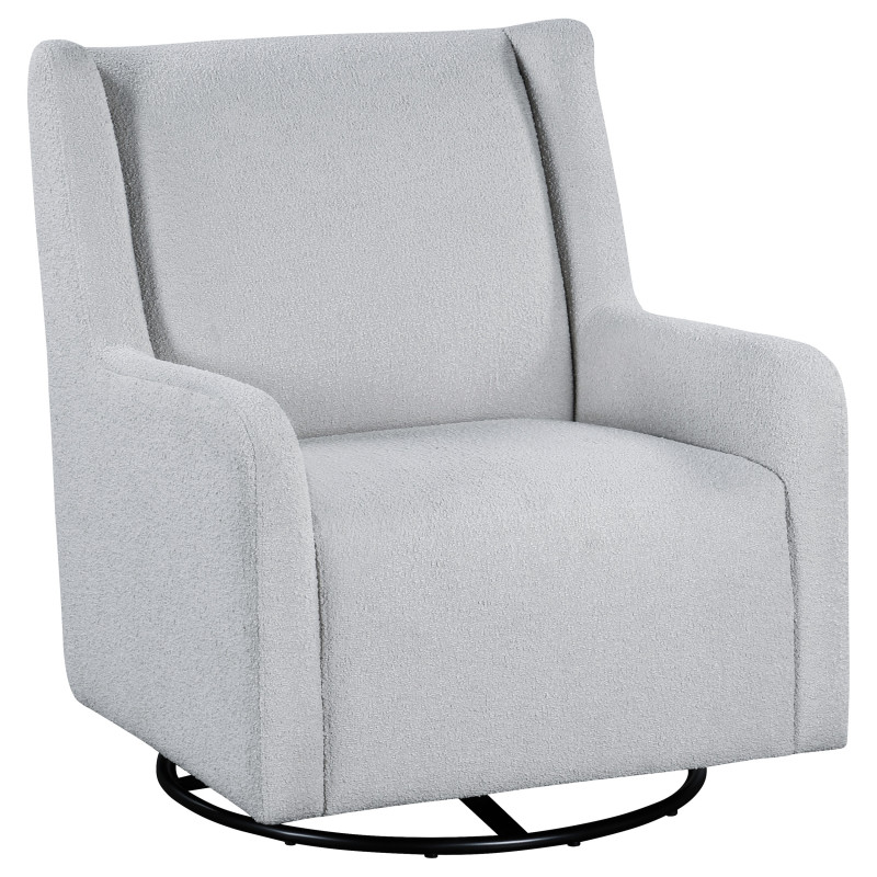 902454 Serra Boucle Upholstered Swivel Glider Dove Grey