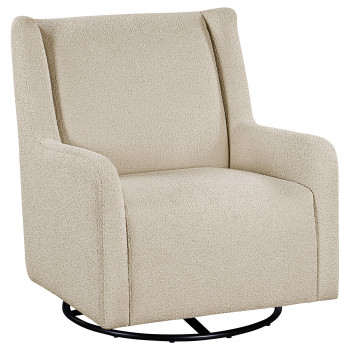 902453 Serra Boucle Upholstered Swivel Glider Sandy Beige