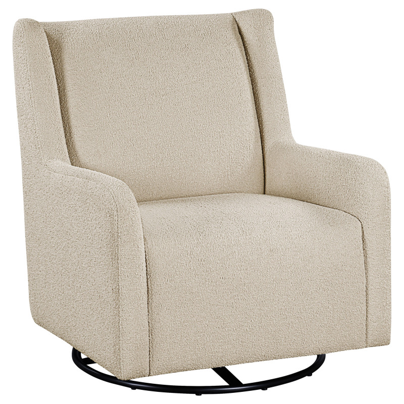 902453 Serra Boucle Upholstered Swivel Glider Sandy Beige