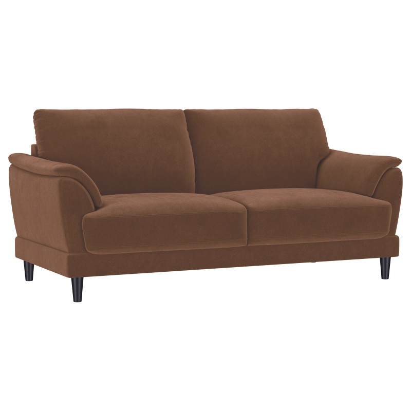 552101 Selma Velvet Upholstered Crescent Arm Sofa Rust