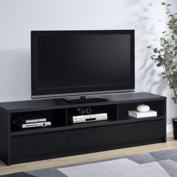 705803 Rutland 78-inch 3-drawer TV Stand Media Console Black