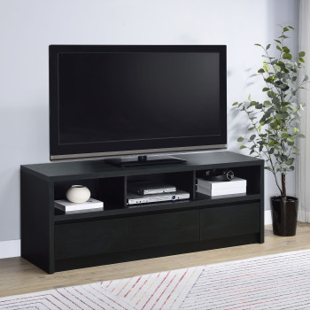 705802 Rutland 59-inch 3-drawer TV Stand Media Console Black
