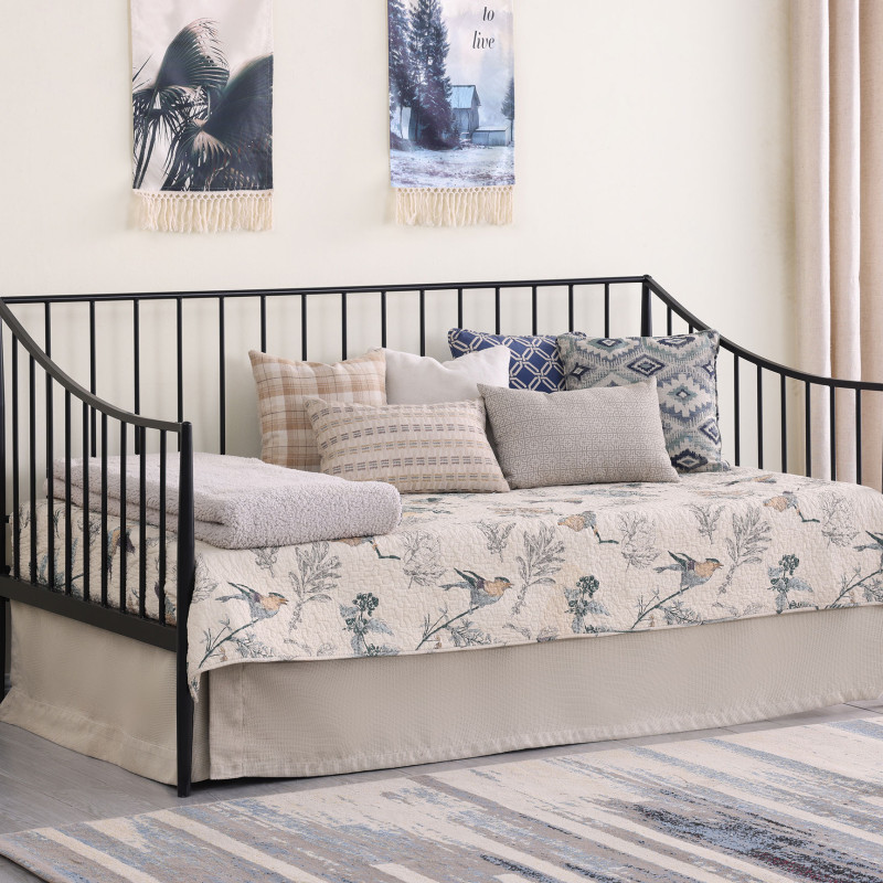 301056 Newbury Metal Twin Daybed Bed Frame Matte Black