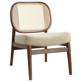 900621 Rayo Rattan Cane Back Accent Chair with Padded Seat Camel