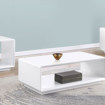 710768-S3 Paseo 3-piece Coffee and End Table Set White High Gloss