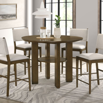 193668-S5 Ottowa 5-piece Round Counter Height Dining Room Set Brown
