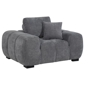 509967 Octavia Upholstered Track Arm Accent Chair Charcoal Grey