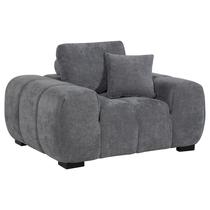 509967 Octavia Upholstered Track Arm Accent Chair Charcoal Grey