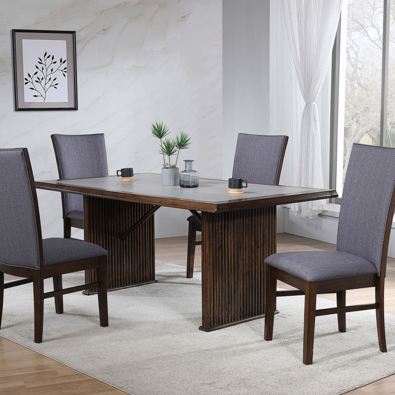 193591-S5 Sherwood 5-piece Rectangular Dining Table Set Brown