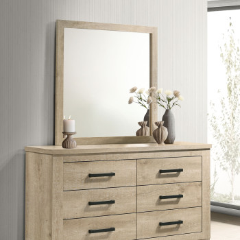 225103M Oakglen 6-drawer Bedroom Dresser and Mirror Weathered Oak