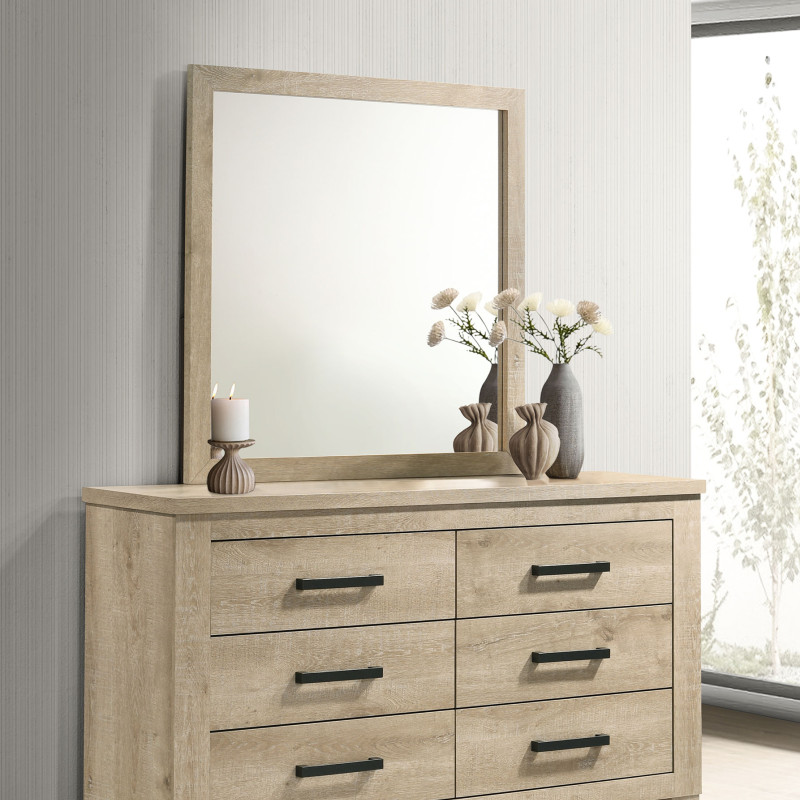 225103M Oakglen 6-drawer Bedroom Dresser and Mirror Weathered Oak