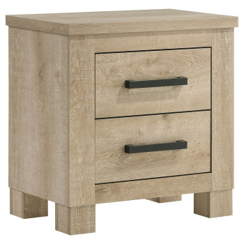 225102 Oakglen 2-drawer Nightstand Bedside Table Weathered Oak