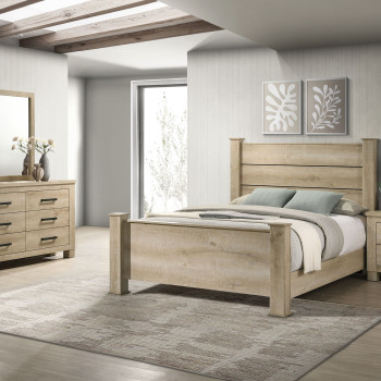 225101KE-S4 Oakglen 4-piece Eastern King Bedroom Set Weathered Oak
