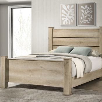 225101KE Oakglen 55-inch Eastern King Panel Bed Weathered Oak