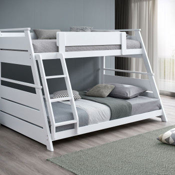 460593WHT Holden Wood Veneer Twin Over Full Bunk Bed White