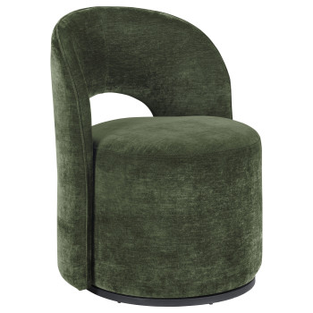 907530 Harjo Velvet Upholstered Swivel Accent Chair Olive Green