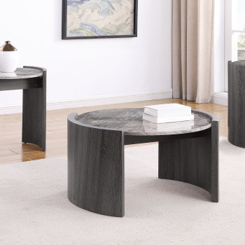 710758-S3 Gladstone 3-piece Coffee and End Table Set Distressed Grey