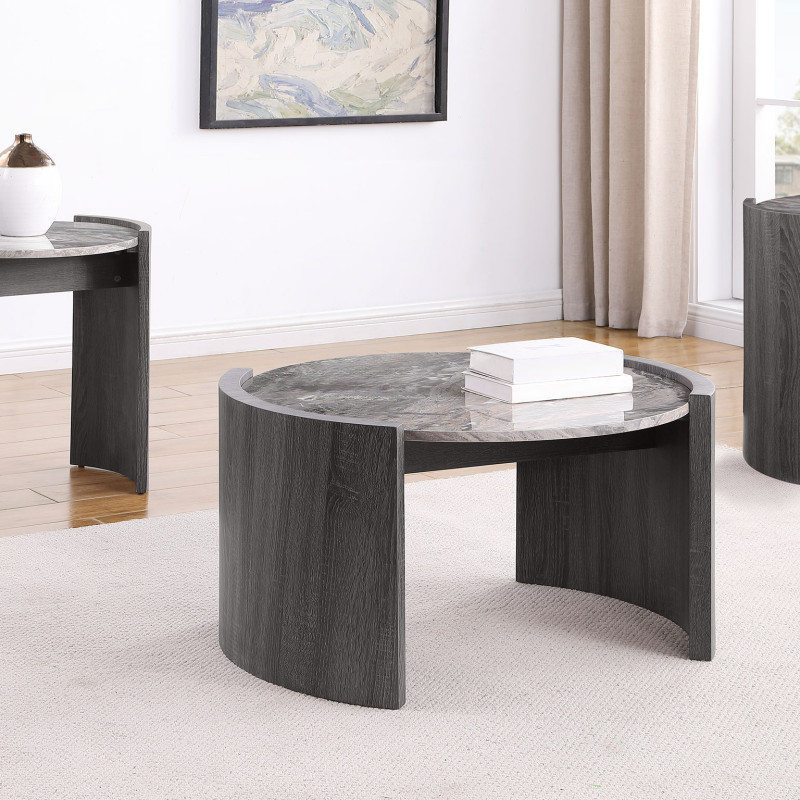 710758-S3 Gladstone 3-piece Coffee and End Table Set Distressed Grey