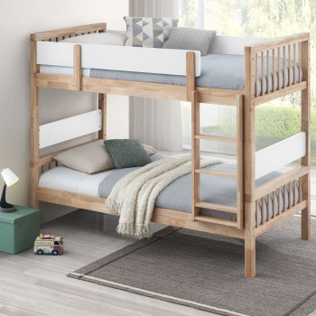 461171 Dakota Wood Twin Over Twin Bunk Bed Natural