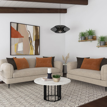 509411-S2 Jade 2-piece Chenille Upholstered Sofa Set Latte