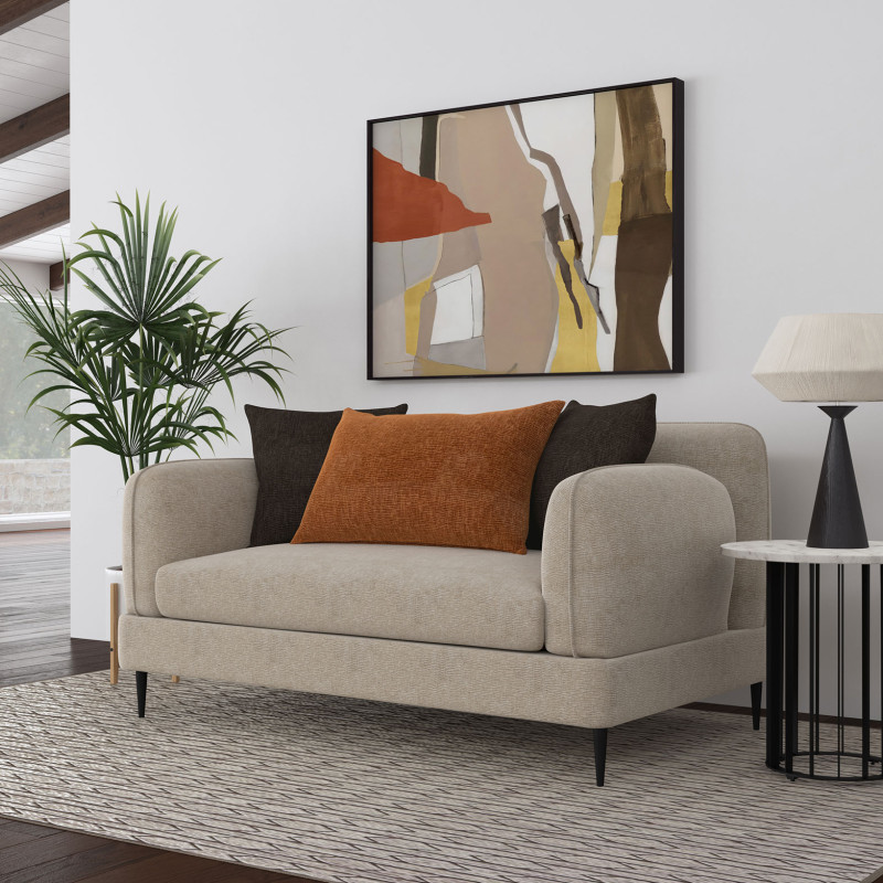 509412 Jade Chenille Upholstered Sculpted Track Arm Loveseat Latte