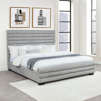 300719Q Patricia 58-inch Boucle Upholstered Queen Bed Grey