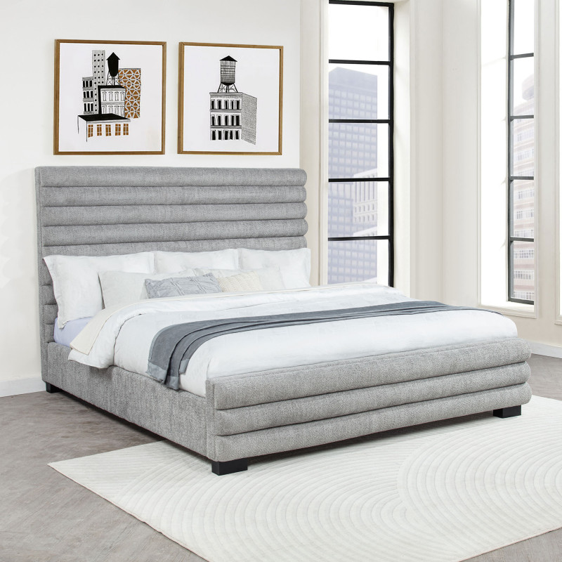 300719Q Patricia 58-inch Boucle Upholstered Queen Bed Grey