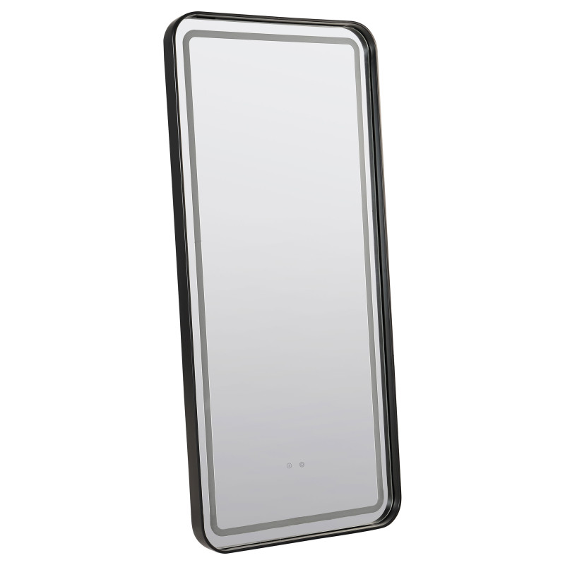 961548 Glendora LED Standing Mirror with Bluetooth Speaker Black