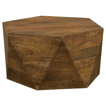 724188 Zalika Hexagonal Solid Mango Wood Coffee Table Natural