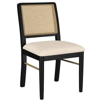 108932BLK Arini Rattan Cane Dining Side Chair Black