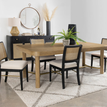108931-S5B Arini 5-piece Extension Leaf Dining Table Set Sand Wash and Black