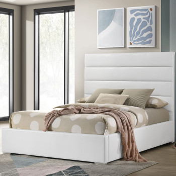 203511F Felicity 53-inch Upholstered Full Platform Bed White