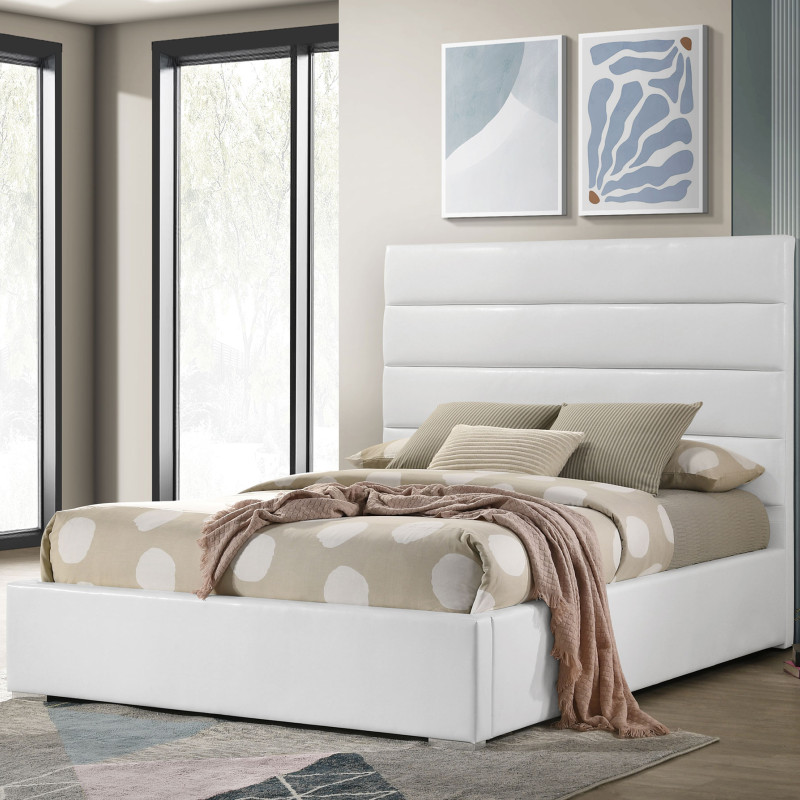 203511KE Felicity 53-inch Upholstered Eastern King Platform Bed White