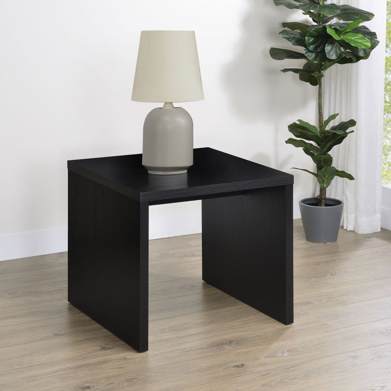 706227 Knapp Engineered Wood Square Side End Table Black