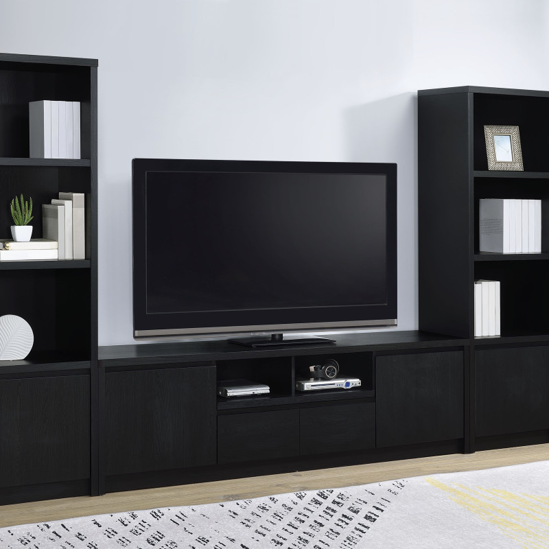 706223-SET Winfield 3-piece Entertainment Center 78-inch TV Stand Black