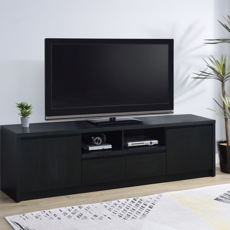 706223 Winfield 78-inch 2-door TV Stand Media Console Black