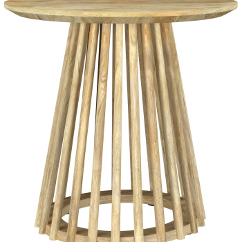 710607 Touhy Round Solid Wood End Side Table Natural Mango