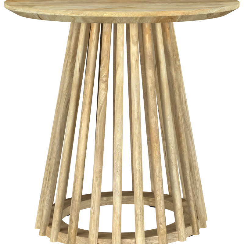 710607 Touhy Round Solid Wood End Side Table Natural Mango
