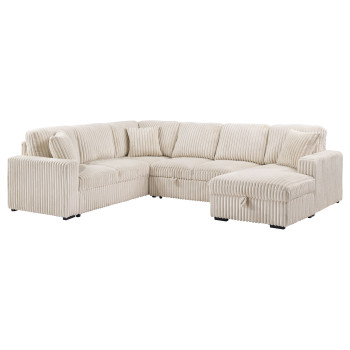 501205 Devonshire Sleeper Sectional Sofa Storage Chaise Camel