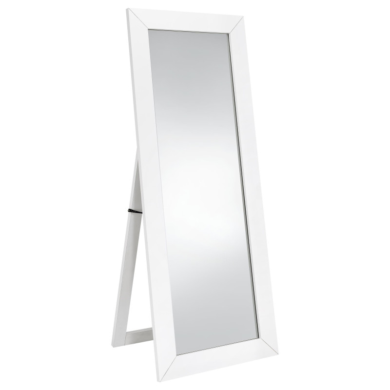961656 Cadence Tempered Glass Full Length Mirror White High Gloss