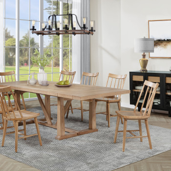 108541-S9N Middleton 9-piece Extension Leaf Dining Set Natural Brown