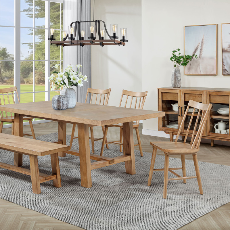 108540-S6N Middleton 6-piece Extension Leaf Dining Set Natural Brown