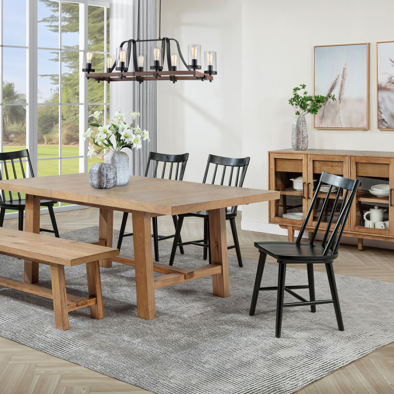 108540-S6B Middleton 6-piece Extension Leaf Dining Set Brown and Black
