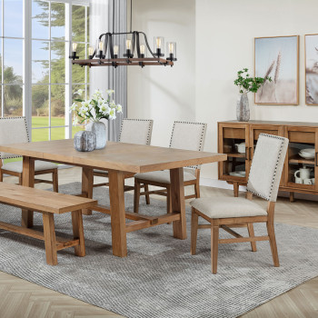 108540-S6 Middleton 6-piece Extension Leaf Dining Set Brown and Beige