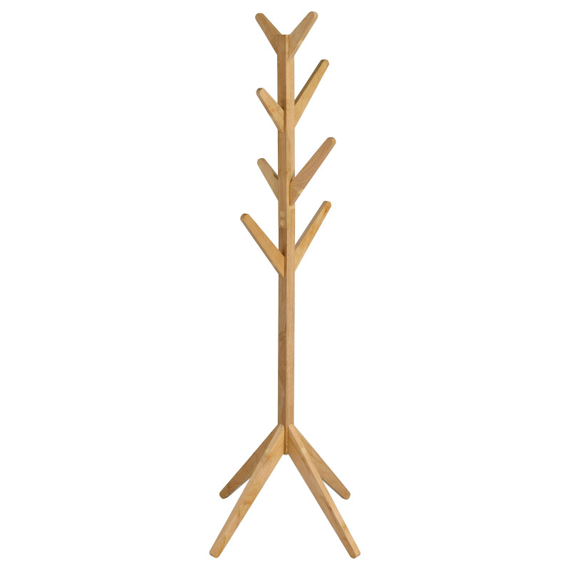 983271 Margaret Solid Wood Coat Rack Clothing Hanger Natural Oak