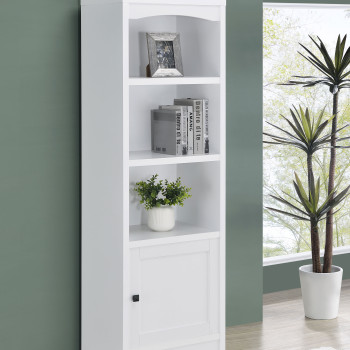 724114 Laughlin 3-shelf Engineered Wood Media Tower White